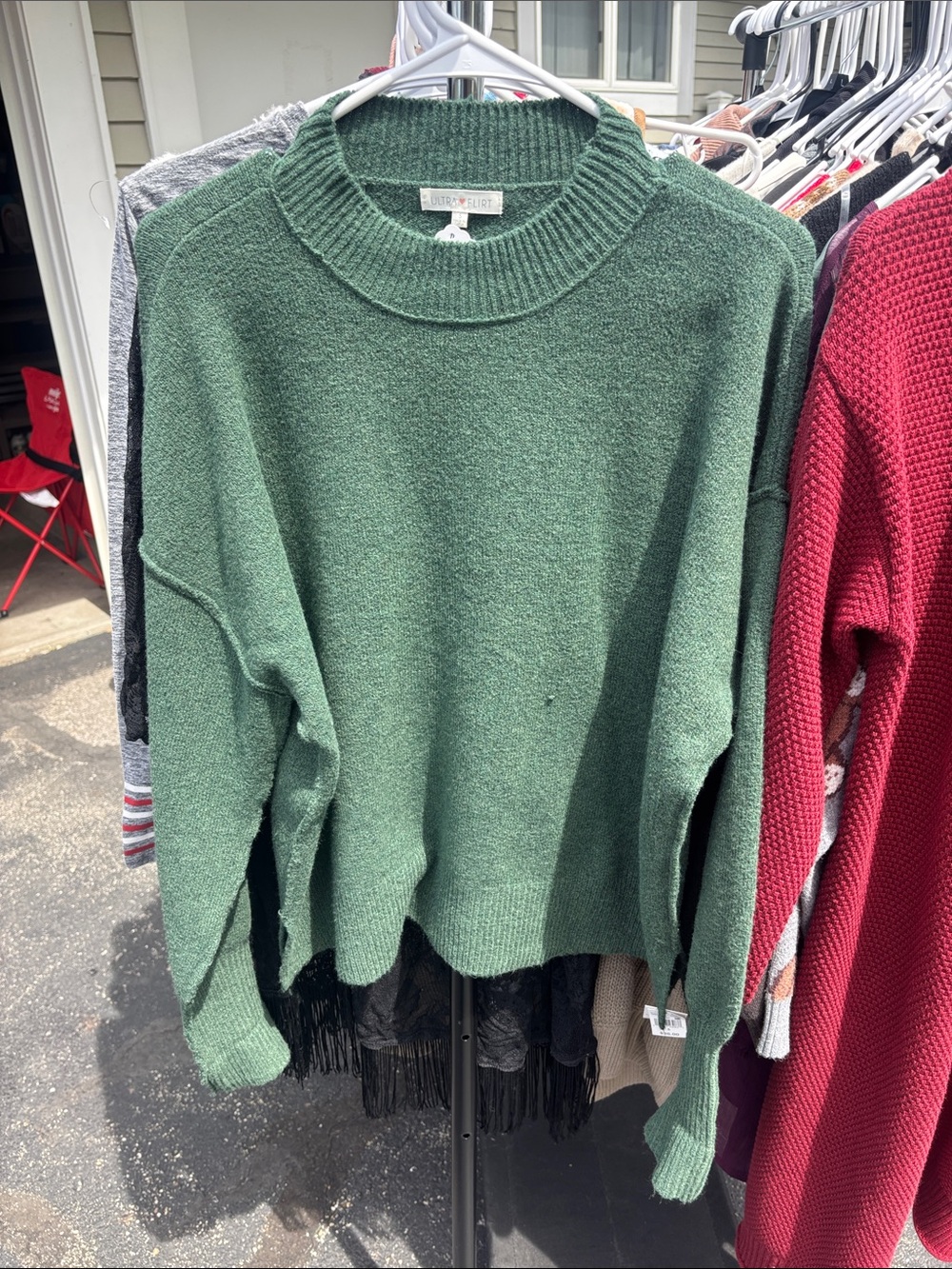 Cozy Crewneck Sweater in Forest Green